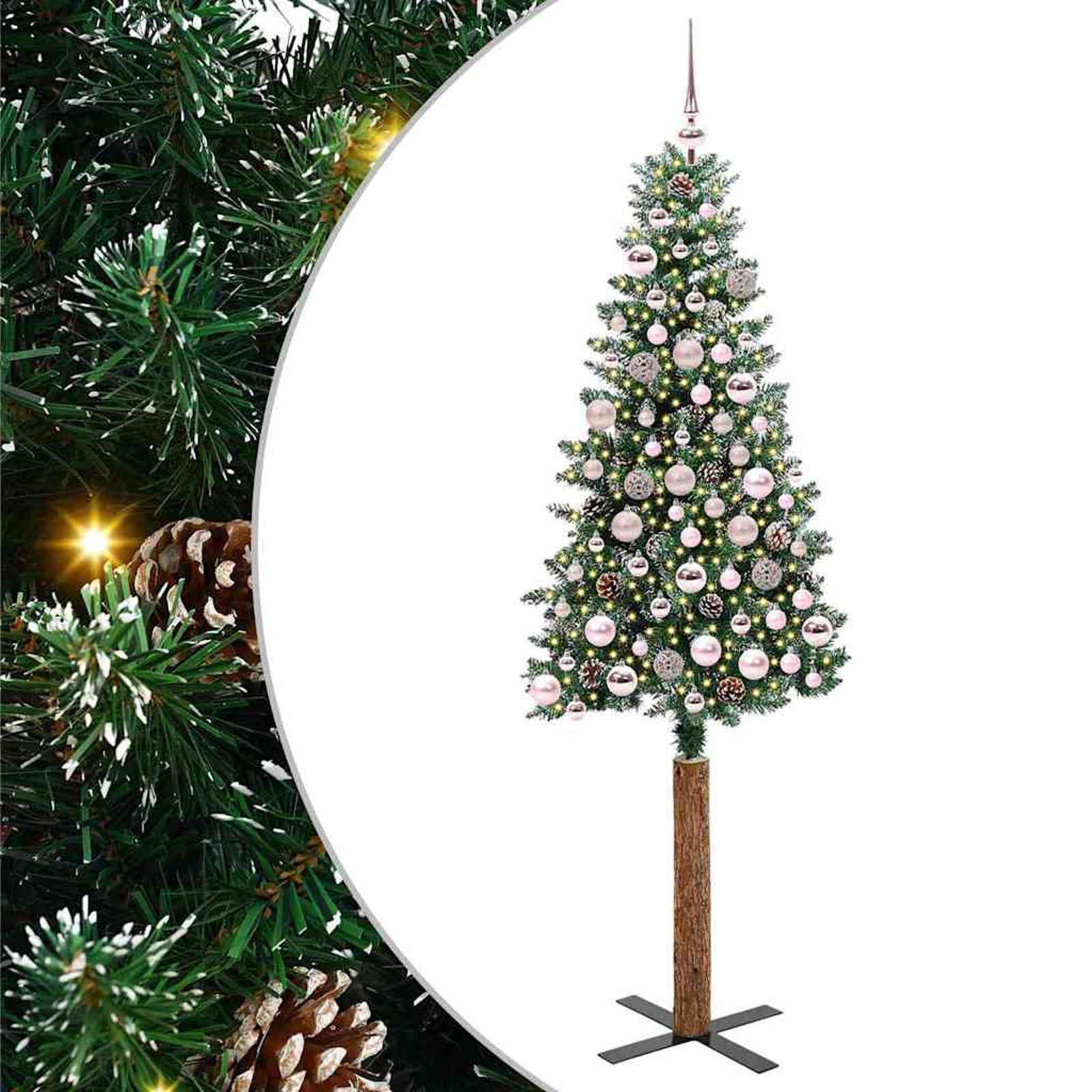 Árbol de Navidad delgado con luces para salones pequeños Tidyard moderno YFXQY-3394901ES