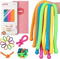 Vista 1 de Paquete de 10 juguetes sensoriales para niños – Cuerdas sensoriales elásticas extra gruesas mejoradas para autismo, TDAH, ansiedad – Caja de regalo