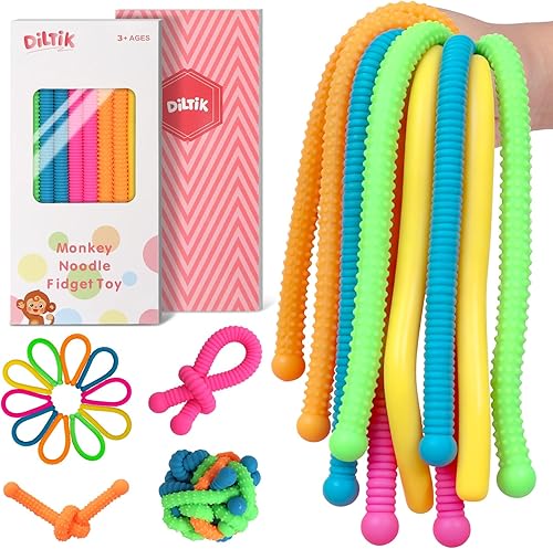 Paquete de 10 juguetes sensoriales para niños, cuerdas sensoriales extra gruesas mejoradas para autismo, TDAH, ansiedad, caja de regalo, relleno