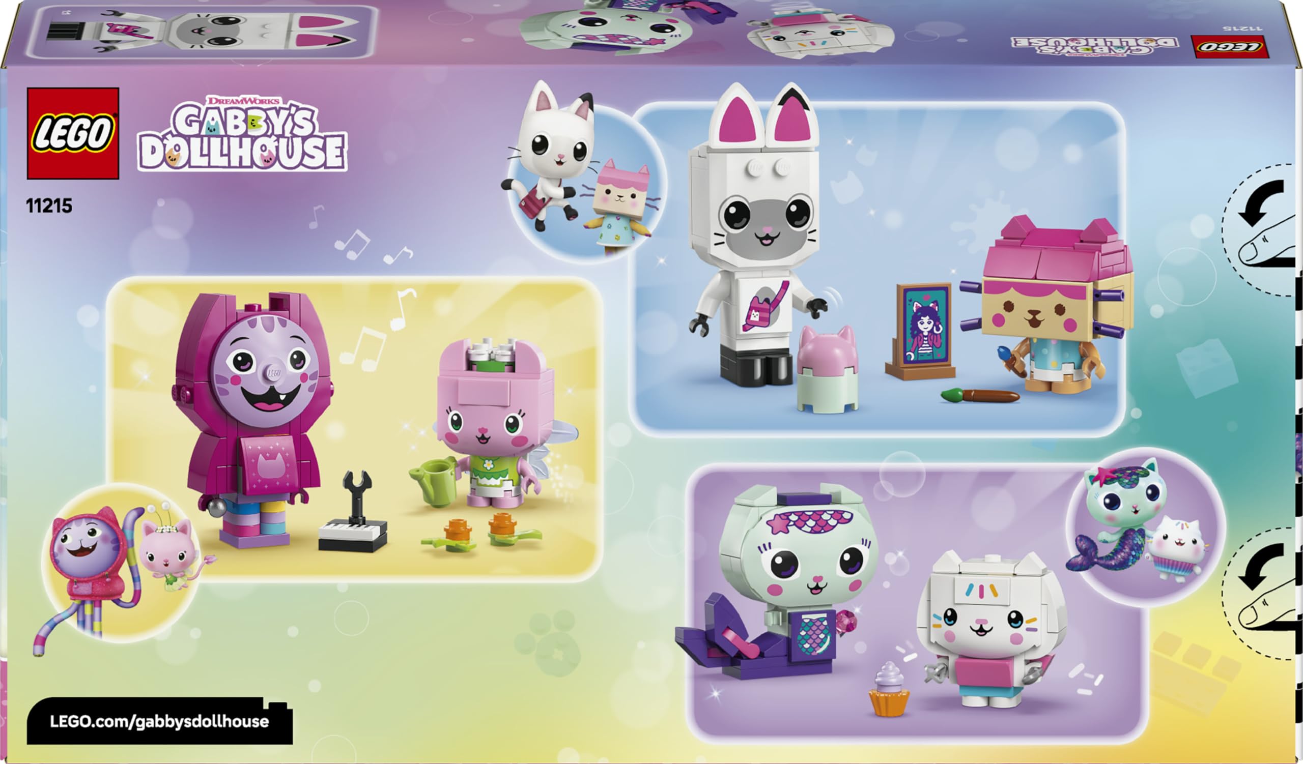 LEGO La Casa delle Bambole di Gabby Gli Amici Gattini di Gabby - Gioco Creativo con 6 Animali Giocattolo tra cui Siregatta e Gattina Fatina con Supporti - Regalo per Bambine e Fan da 6 Anni - 11215