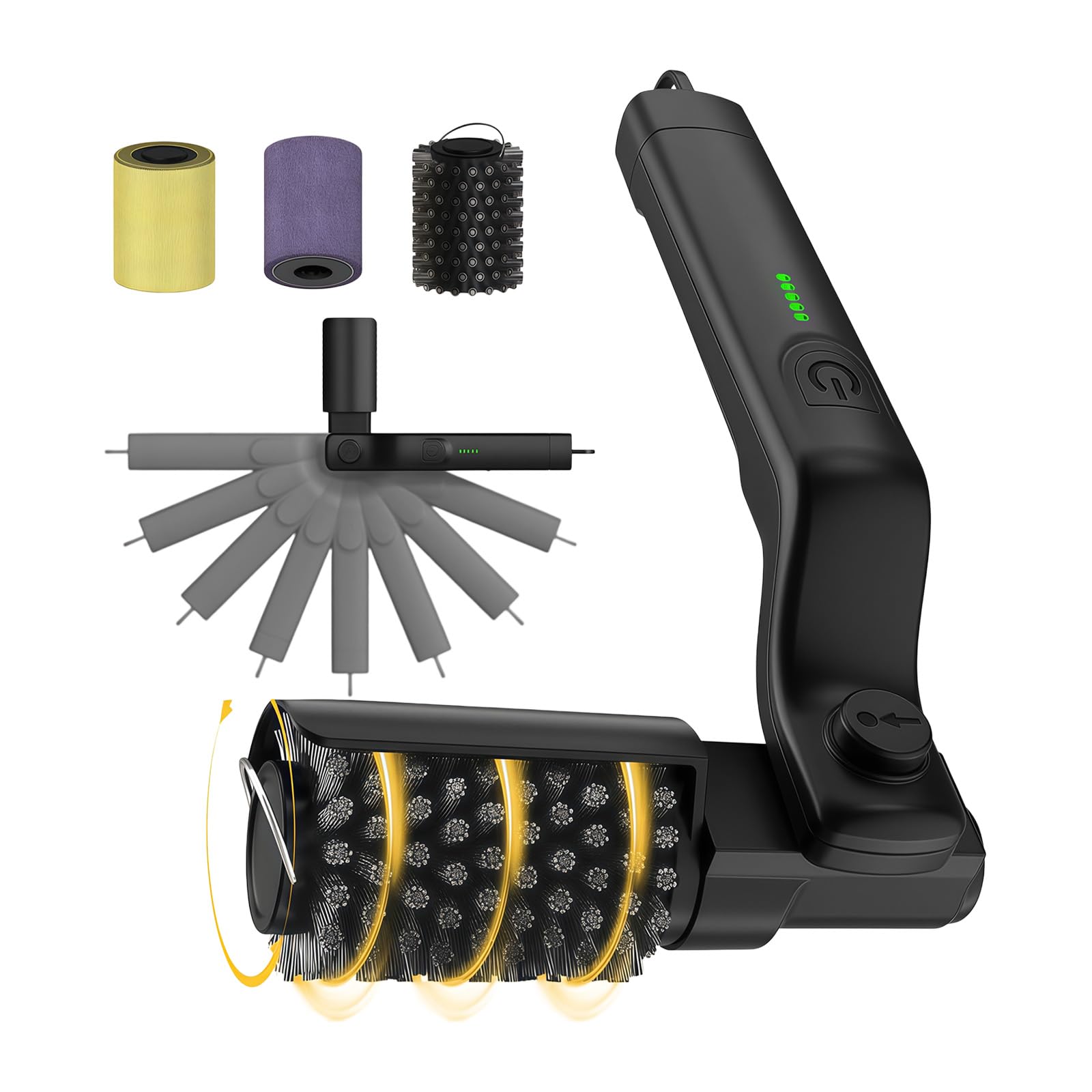 Tsophreniq Speed Rotating Grills Brush with Nylon and Steel Bristles for Gentle Yet Powerful Scrubbing Ergonomic Barbecue Cleaner