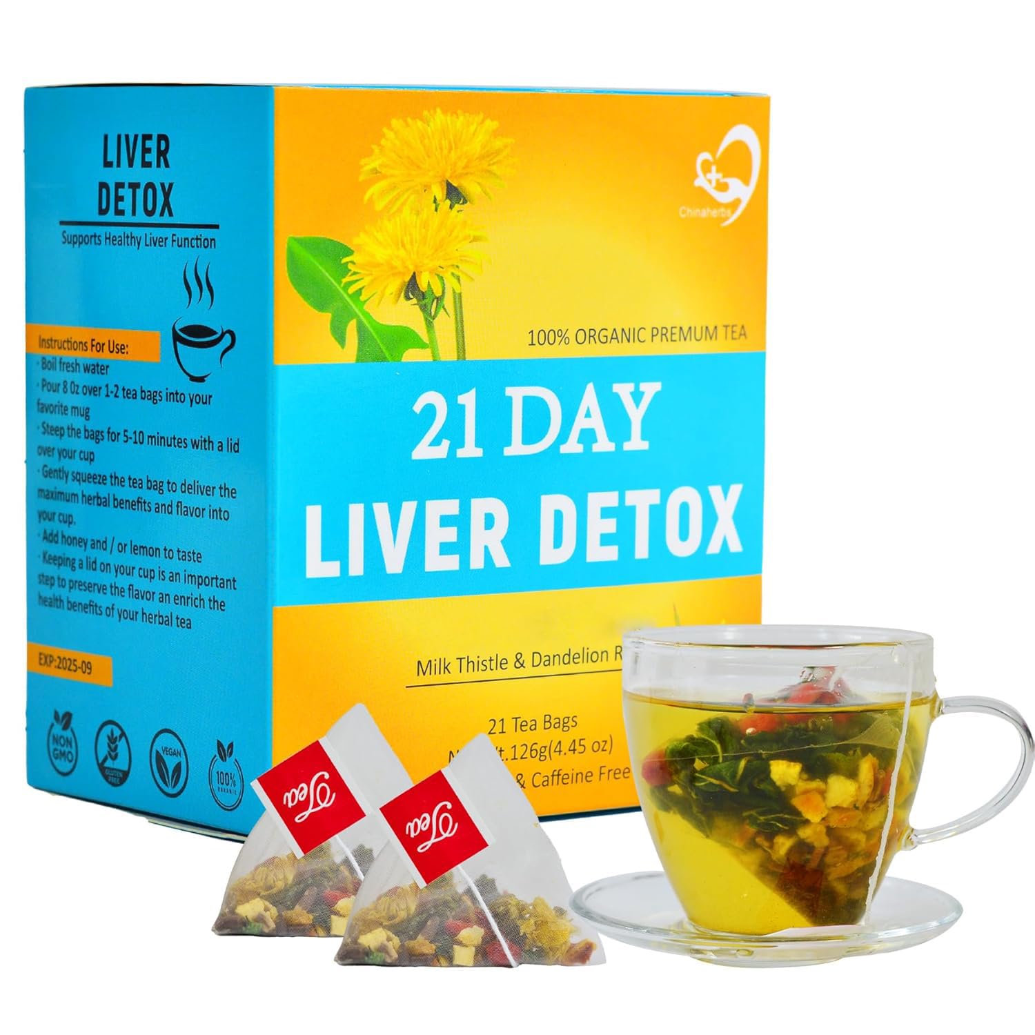 Aromlife 21 Day Milk Thistle Liver Detox Tea, for Liver Cleanse and Support Care, Milk Thistle Tea with High Content Milk Thistle Liver Detox of Milk Thistle Seed and Licorice Root