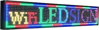 YS Outdoor P10 Programmable Led Sign(40"×8"), WiFi Control Digital Signage Scrolling LED Sign, Advertising Message Board, Led Open Signs for Business,RGB Full Color Display