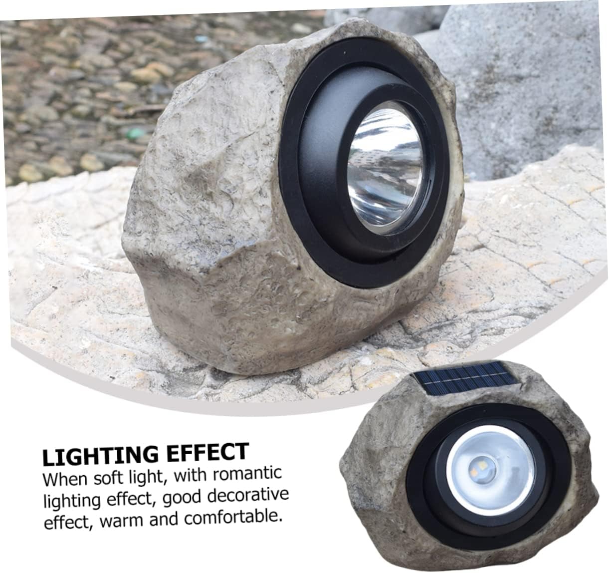 TOYANDONA Solar Simulated Stone Lamp for Outdoor Garden Waterproof Solar Yard Decorative Light for Patio and Lawn Decor