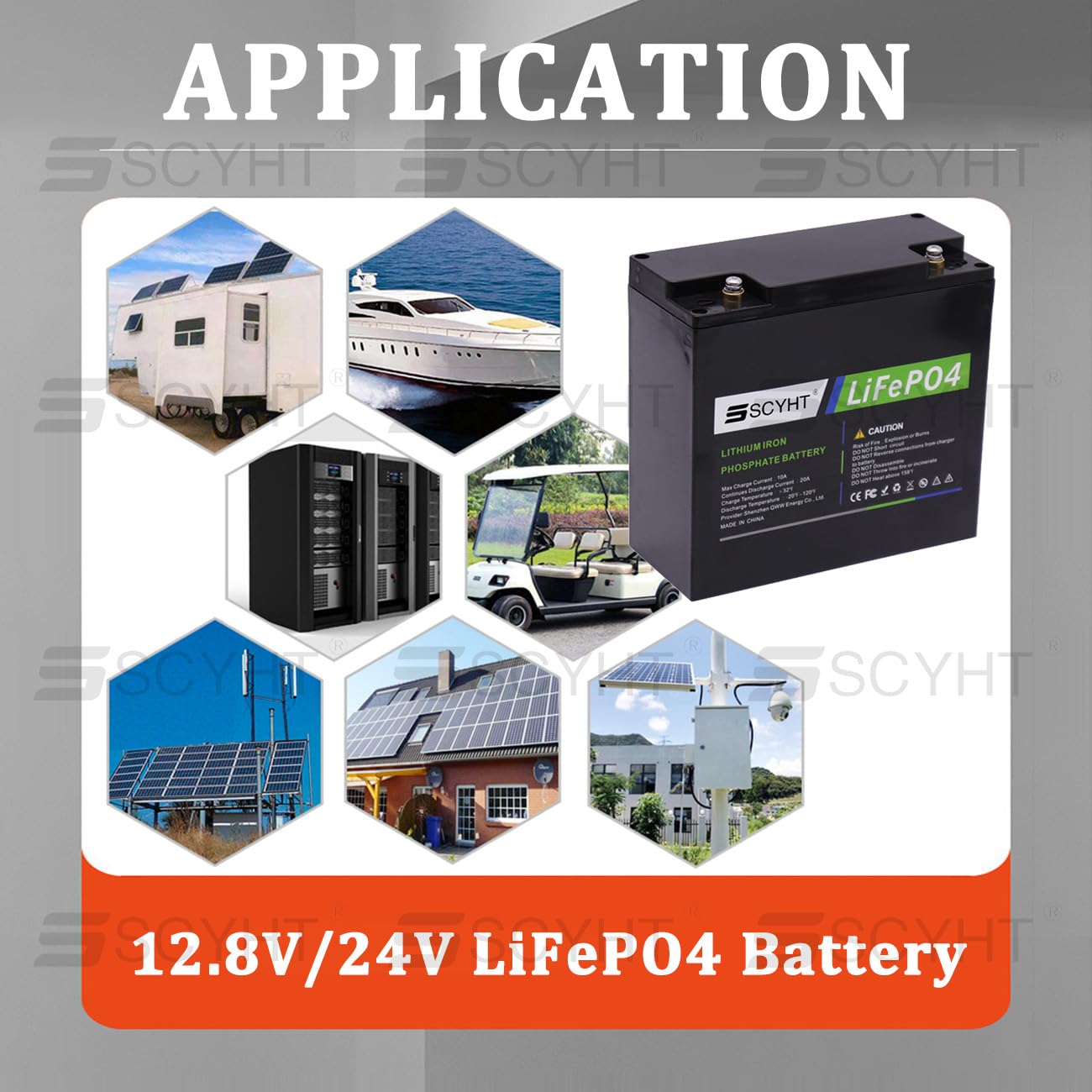 Batteria LiFePO4 12.8V 20Ah 22.5Ah 24Ah 26Ah 30Ah Batteria al litio 24V 12Ah Batterie di ricambio per impianti solari, camper, luci solari, alimentazione di emergenza,12.8v20ah
