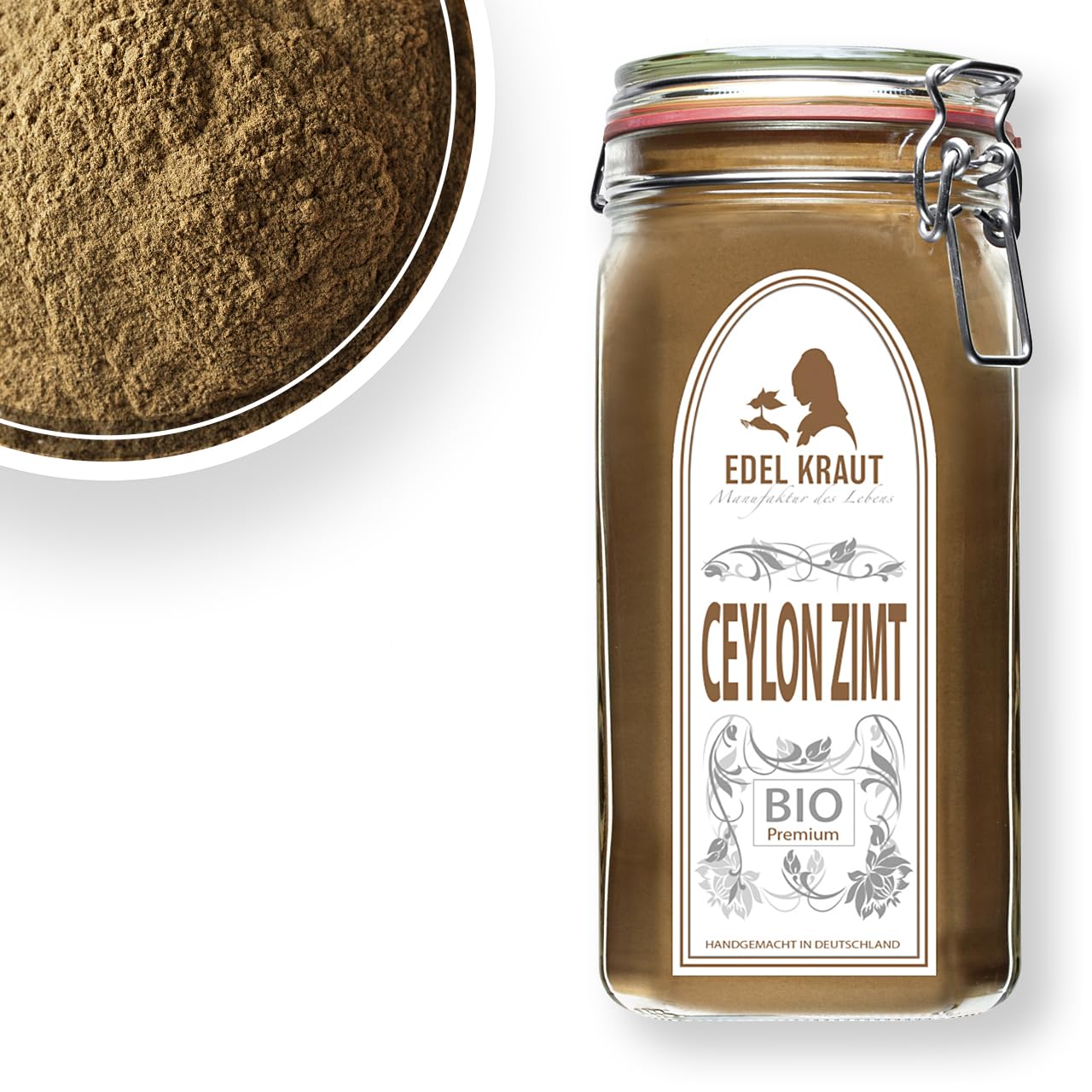 Ceylon Zimt BIO gemahlen - 1000g | EDEL KRAUT | 100% reiner BIO Ceylon Zimt - 1kg BIO Zimt Ceylon frei von jeglichen Zusatzstoffen