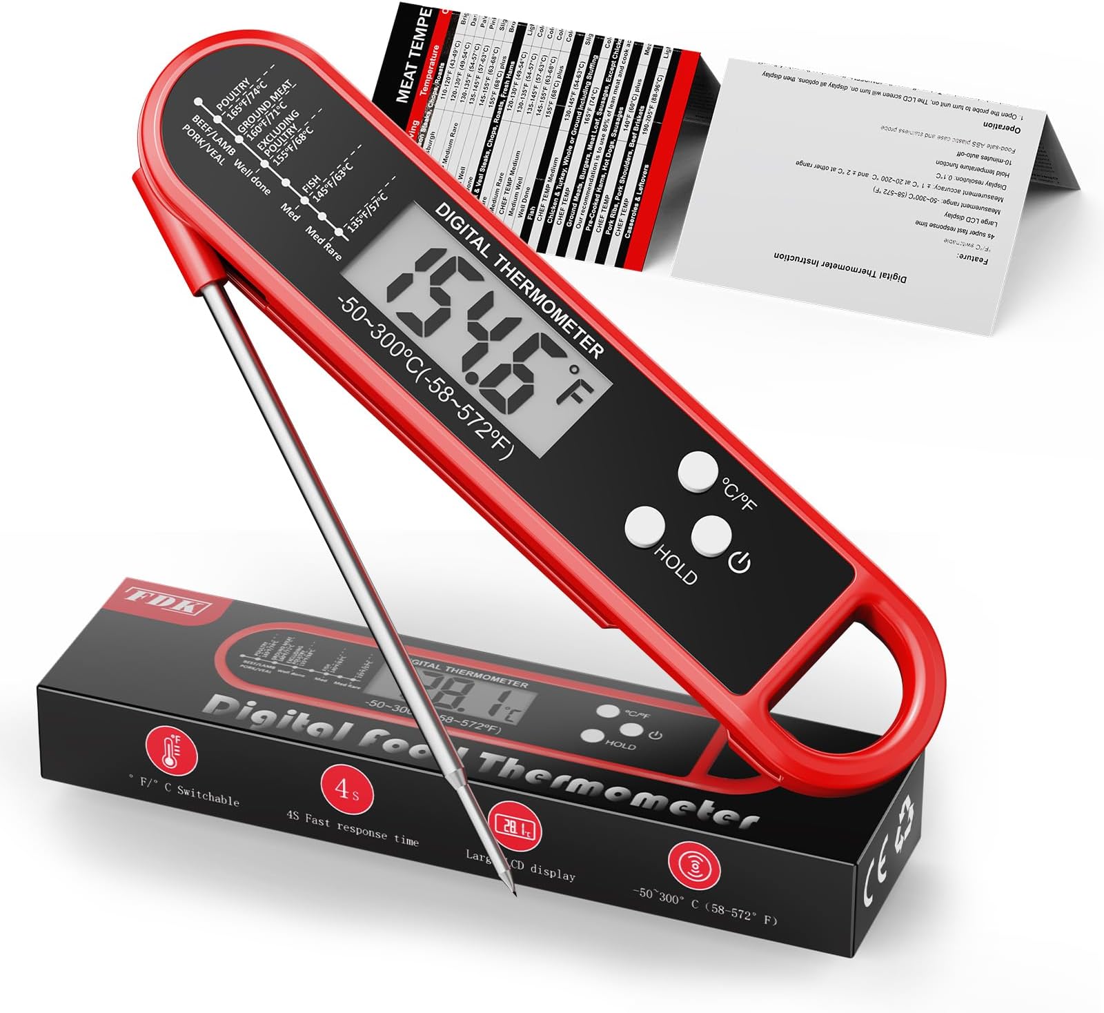 FDK Digital Instant Read Meat Thermometer