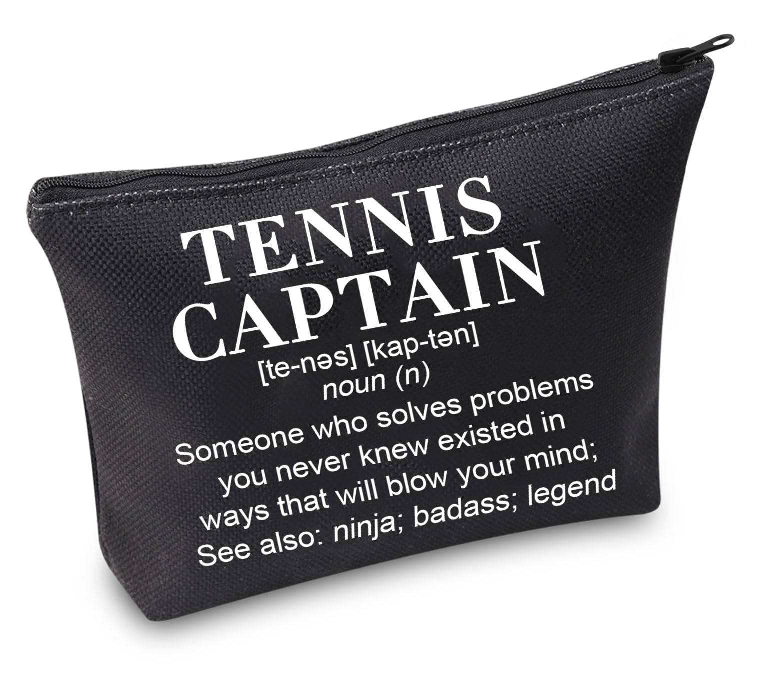 TSOTMO Tennis Captain Makeup Bag Tennis Definition Zipper Pouch for Player Coach Thank You Gift for Captain