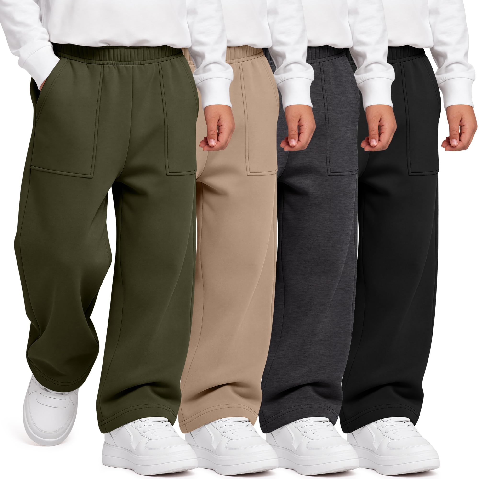4 Pack Toddler Boys Wide Leg Baggy Sweatpants