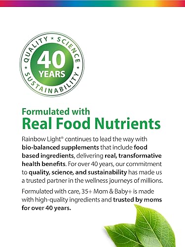 Miniatura 6 de Rainbow Light 35+ Mom & Baby + Multivitamínico  60 cápsulas  Nutrición prenatal y posnatal  Nutrientes alimentarios reales, enzimas digestivas y