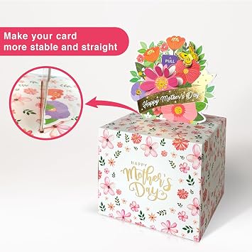 Mothers Day Gifts Money Box for Cash Gift, Surprise Explosion Gift for Mom, DIY Money Holder for Cash with Pull Out Card and Bags