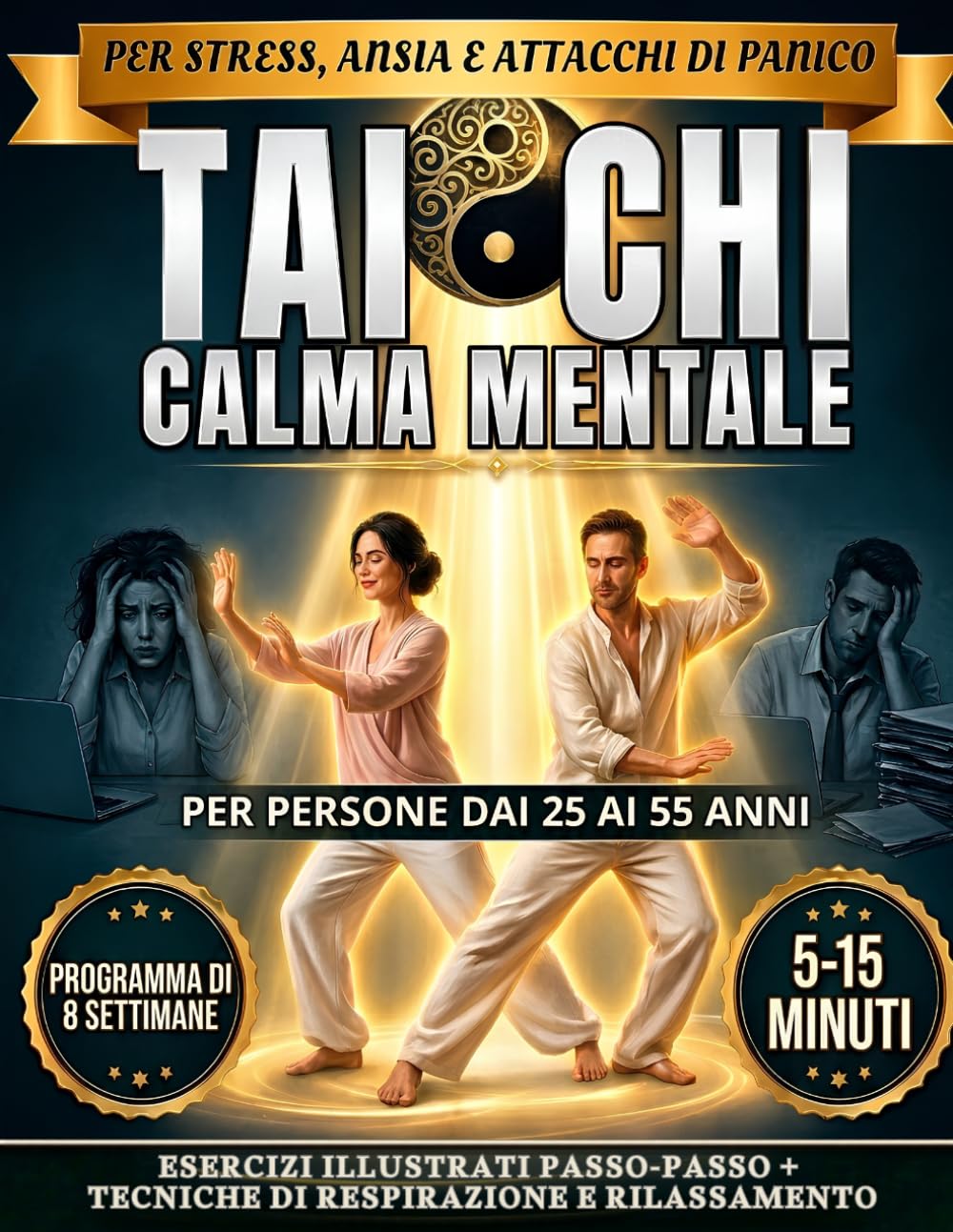 Tai Chi Calma Mentale: “Programma illustrato di 8 settimane con esercizi da 5–15 minuti per gestire stress, ansia e attacchi di panico (principianti)”