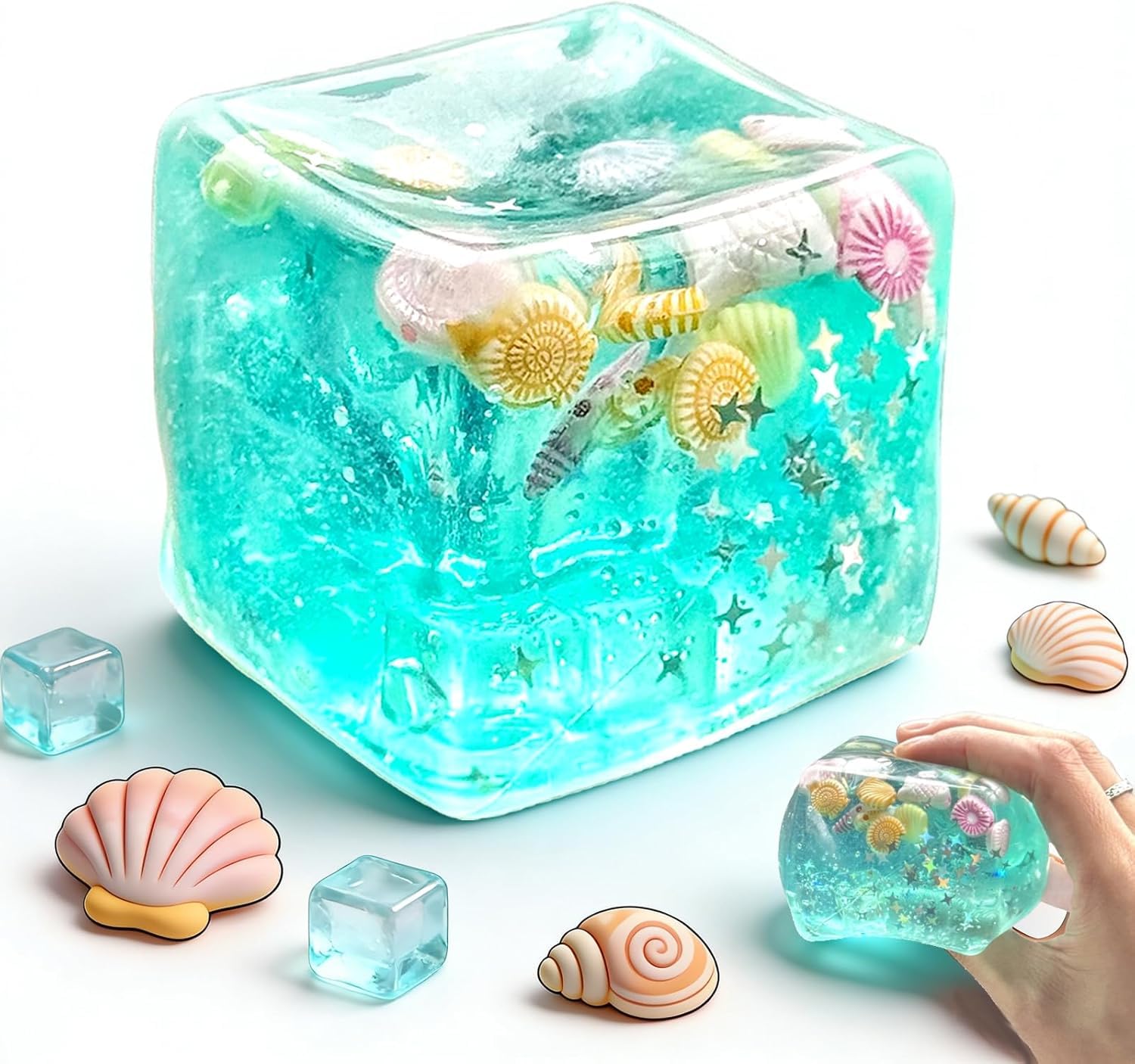 Giant Glitter Dumpling - Rainbowe Giant Squishy Dumpling Stress Toy, Cute Rainbow Dumplings Buns Bao With Steamer Box,Squishy Balls, Stress Relief Squishy Dumplings Toy (B) — image 1