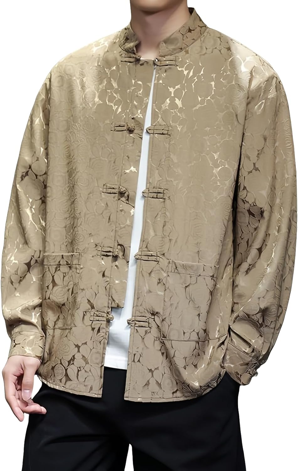 Mens Chinese Traditional Shirt and Tang Suit Men with Silk Embroidery Kung Fu Shirt Men Shirts Casual