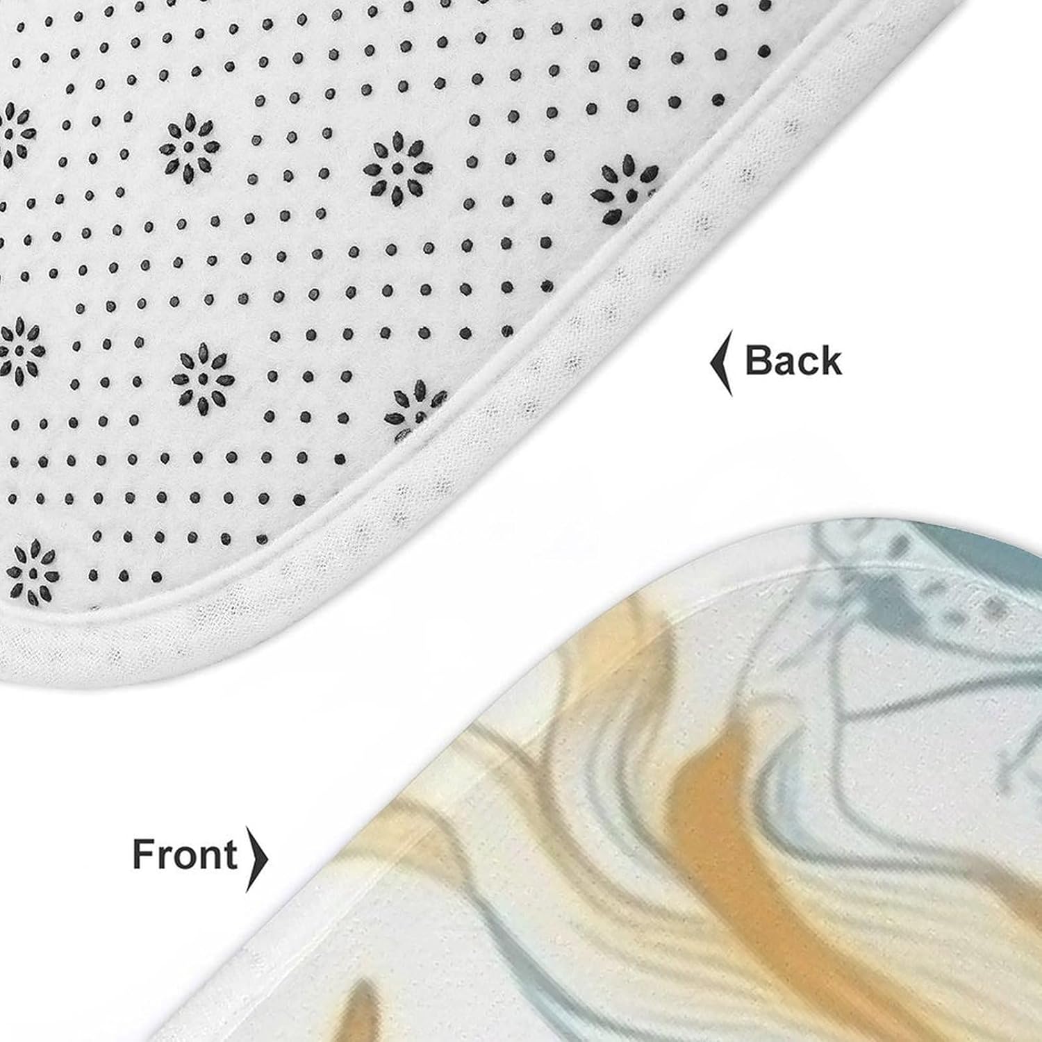 Anti-Skid Floor Mats 3 Piece Set,Light Yellow Fish Printed Coral Fleece Bathroom Mats U-Shaped Contour Mat Toilet Seat Cover for Bathroom, Tub, Shower, Kitchen 19.7"x31.5"