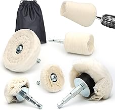 Polishing Attachment Cordless Screwdriver with Hex Shank, Pack of 6 Polishing Disc for Drill with Storage Bag, Suitable for Chrome Alloys, Stainless Steel, Aluminium, etc