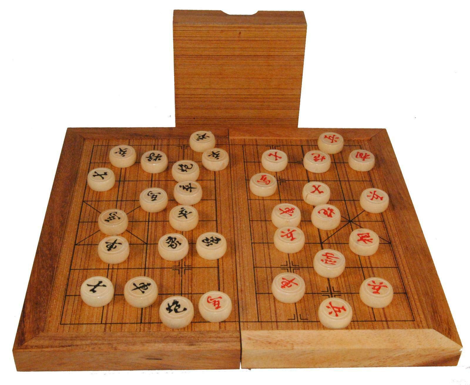 Terrapin Trading Set di scacchi cinesi in legno Rainwood in scatola di legno con bordo
