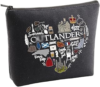 Out Lander Makeup Bag TV Inspired Gifts for Out Lander TV Fans Zipper Pouch TV Show Merchandise Out-lander Gifts for Women (Black)