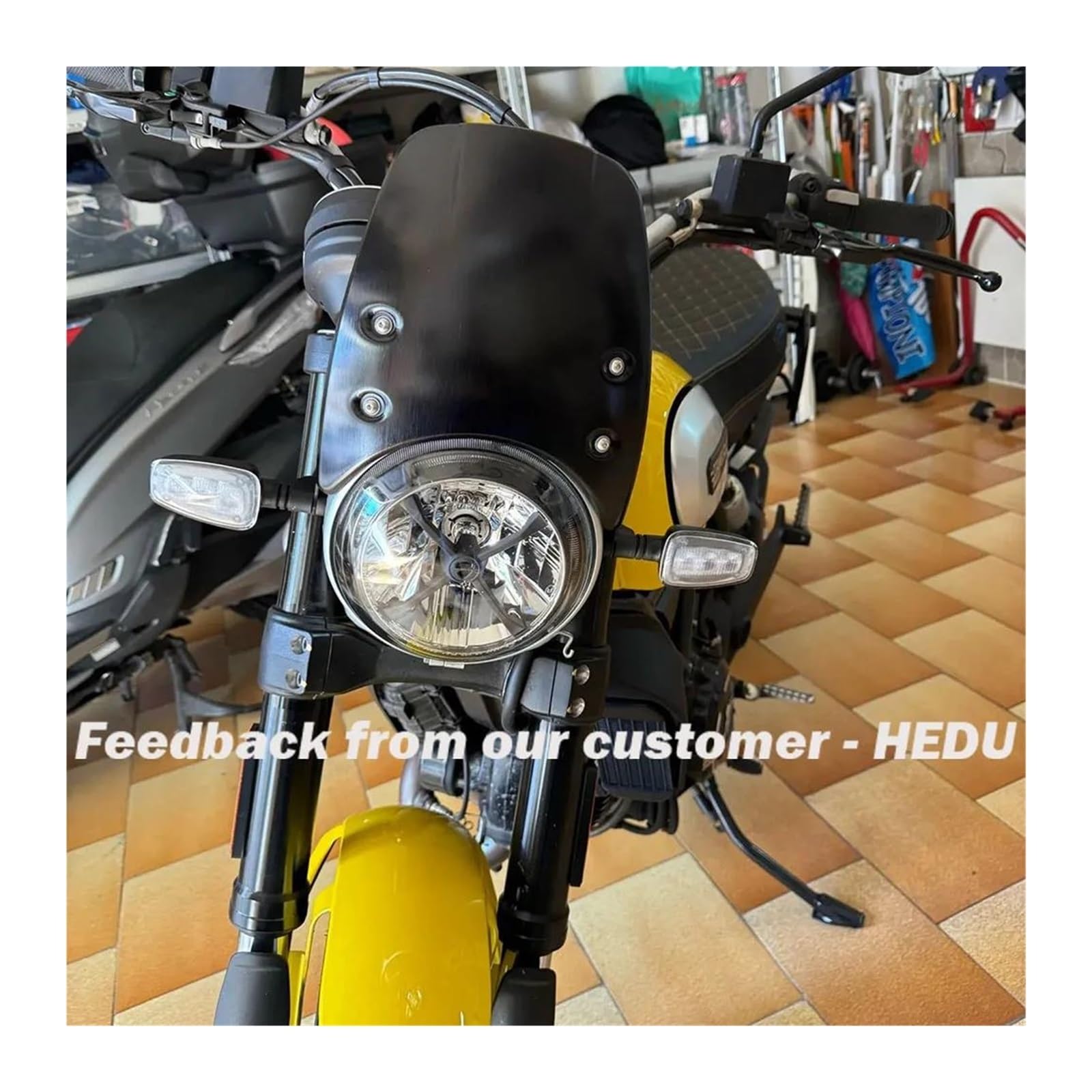 Do Motocykla Ducati Scrambler 400 800 2015-2022 Przednia Szyba, Owiewka Reflektora, Deflektor Szyby Przedniej Przedłużenie szyby motocykla(Silver)