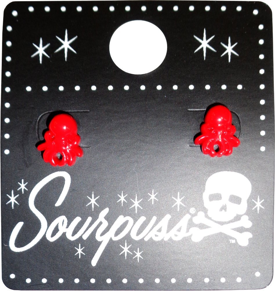 SourpussRed Octopus Earrings from Sourpuss Clothing