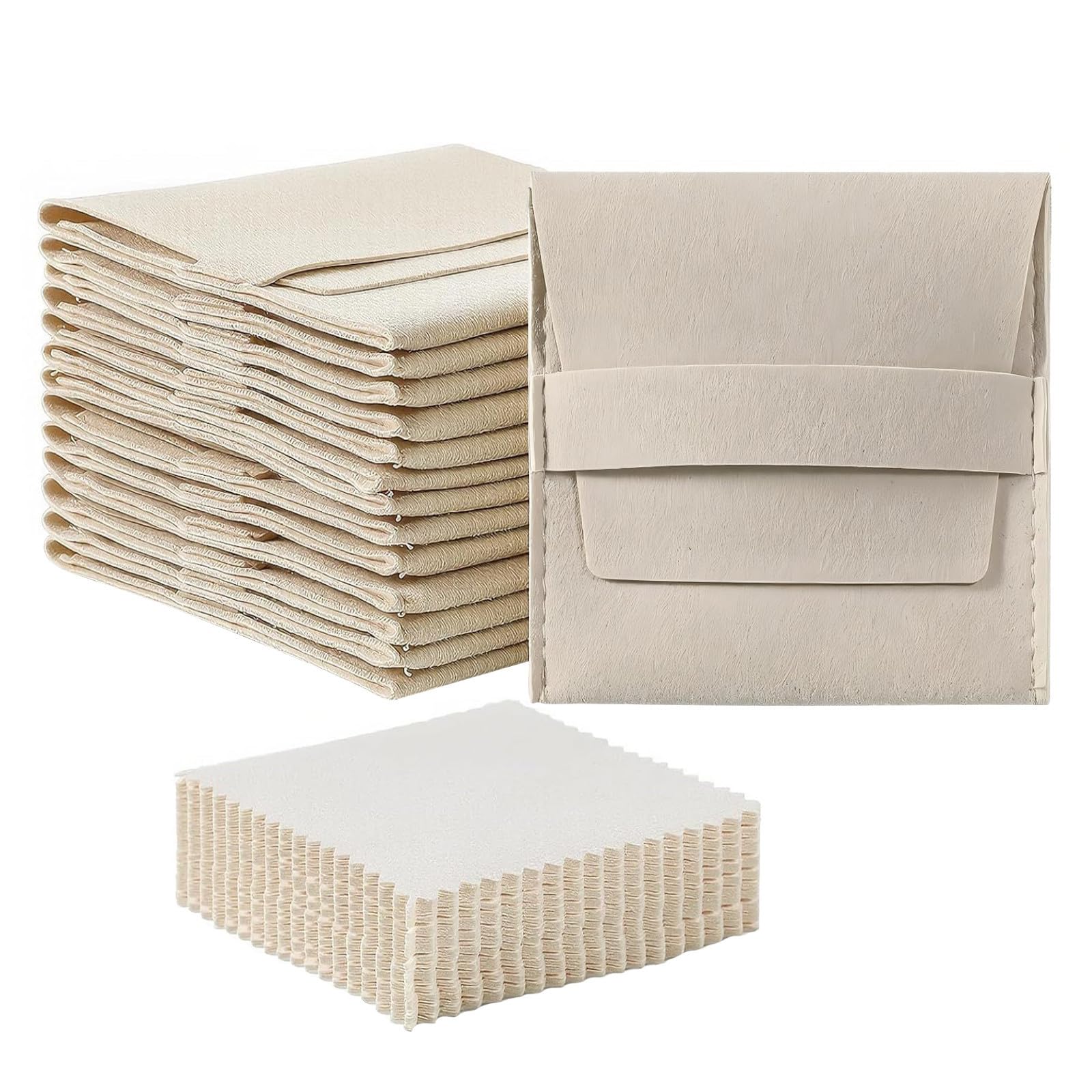 120 Juegos Bolsa de Microfibra para Joyas con Banda Fija, Estilo, Tamaño 8,5x8cm, Protección Suave que Previene Arañazos, Adecuado para Uso Diario y Regalos