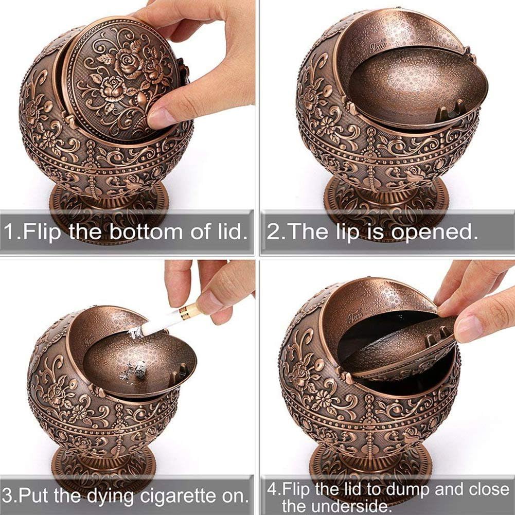 Frее Shірріng Ovеr $50 Honoro Windproof Ashtray with Lids,Metal Vintage Cigarettes Ashtray for Outdoor Indoor Use,Unique Ashtray for Home Office Tabletop Decoration,Nice Gift for Men and Women,Castle Red Bronze ❤ Crаzу Dеаlѕ Honoro Windproof Ashtray with Lids,Metal Vintage Cigarettes Ashtray for Outdoor Indoor Use,Unique Ashtray for Home Office Tabletop Decoration,Nice Gift for Men and Women,Castle Red Bronze