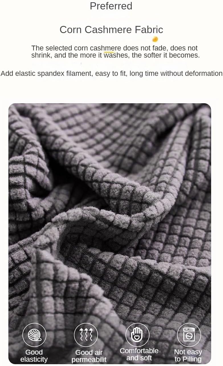 Generic Corn Corduroy High Stretch Slipcover, Couch Covers, Washable Furniture Protector, Soft Non-Slip Sofa Cover Furniture Protector, Sofa Covers, Multiple Sizes (Light Gray,1seat35''-55'')