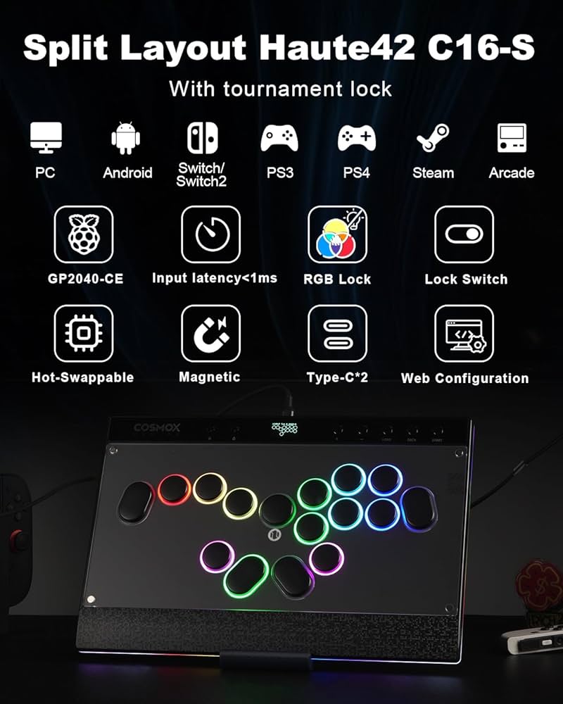 haute42 c16s　レバーレススプリット Amazon.com: ONEED Haute42 Leverless Controller Arcade Stick