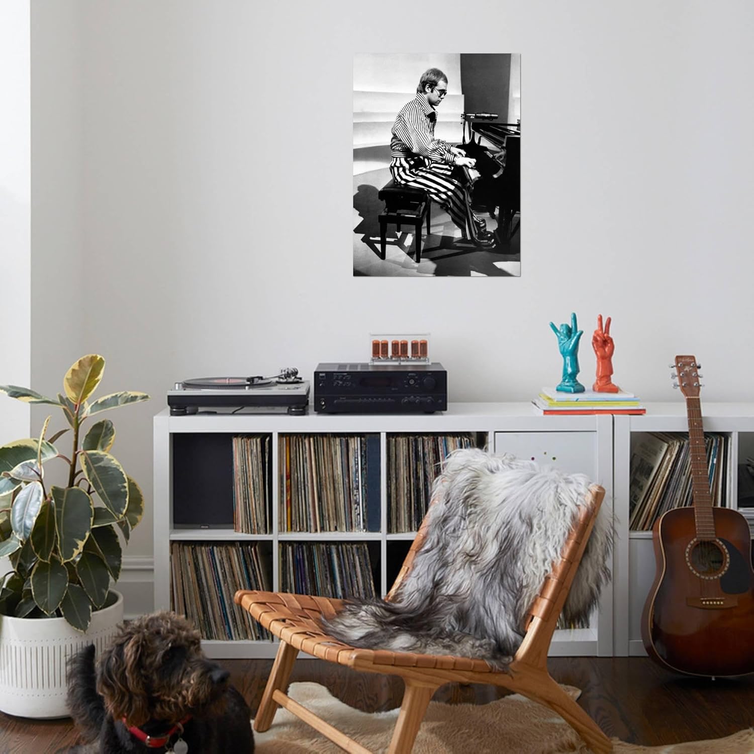 ART.COM Wall Photographic Print Elton John Playing Piano, 24" x 32"