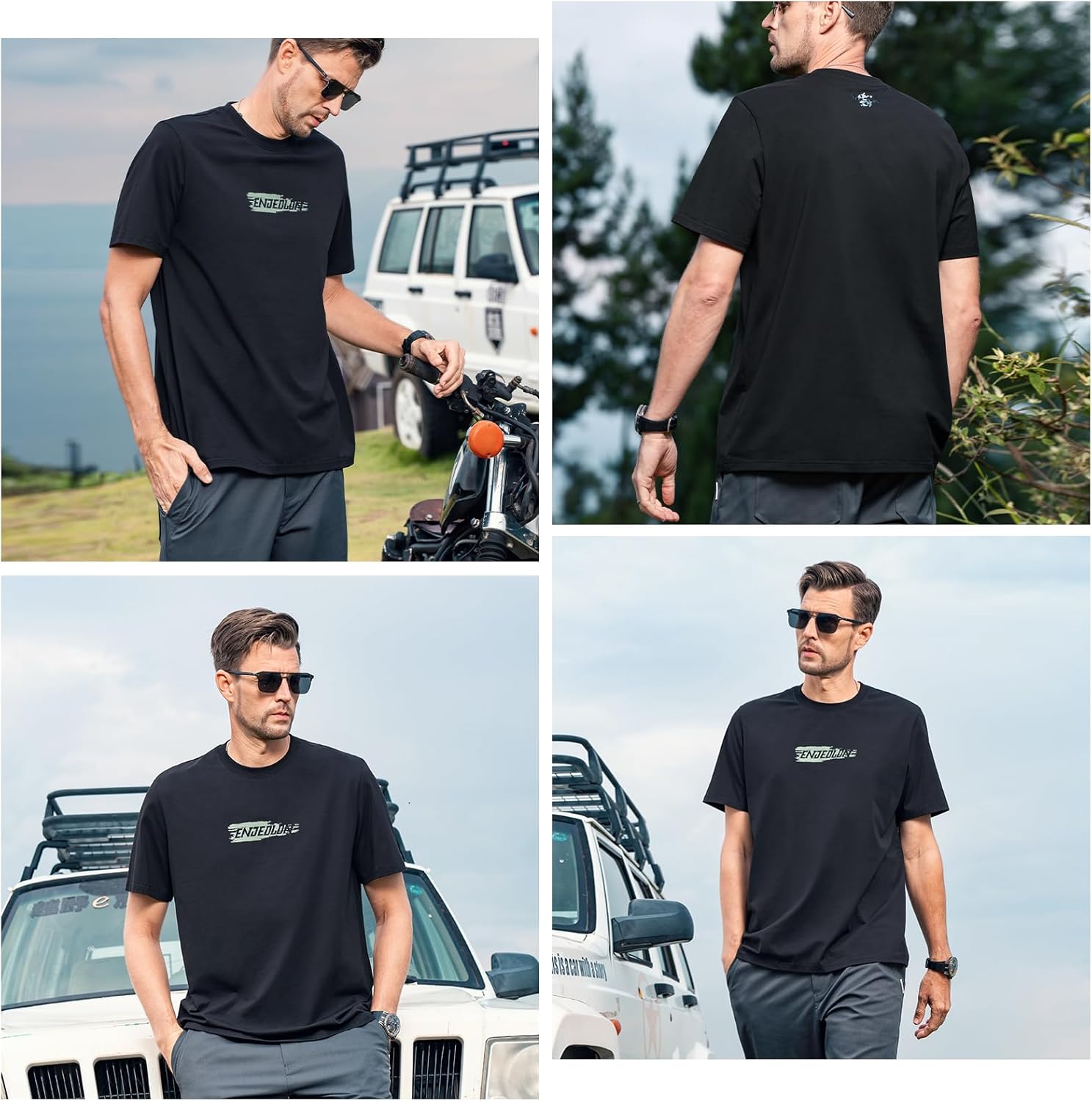 Men's Print T Shirts Soft Comfortable Classic Top Black 3X-Large - Image 5