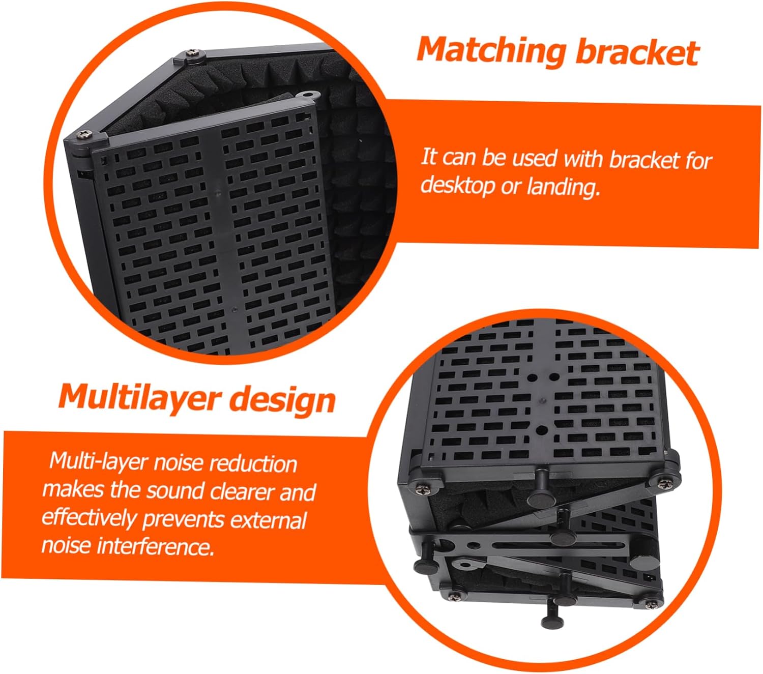 1set Windproof Microphone Cover Noise Reduction Mesh Foldable Design for Easy Installation Isolation Shield for Recording and Performance