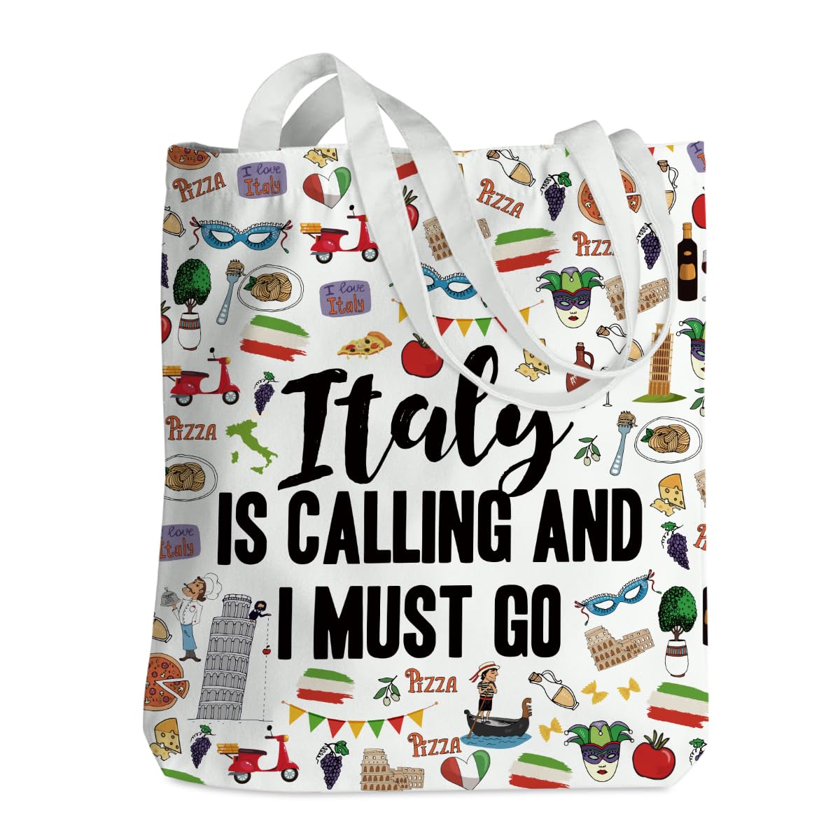 Decohim Travel Gifts Chicago Italy Paris New York Nashville Canvas Tote Bag, City Souvenirs Beach Shopping Grocery Bags