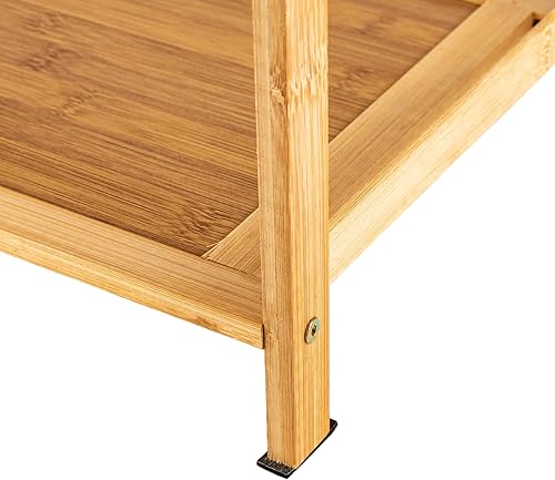 Miniatura 8 de Zapatero de bambú de 5 niveles con altura ajustable, estante de zapatos de entrada para entradas, salas de estar, dormitorios, balcones