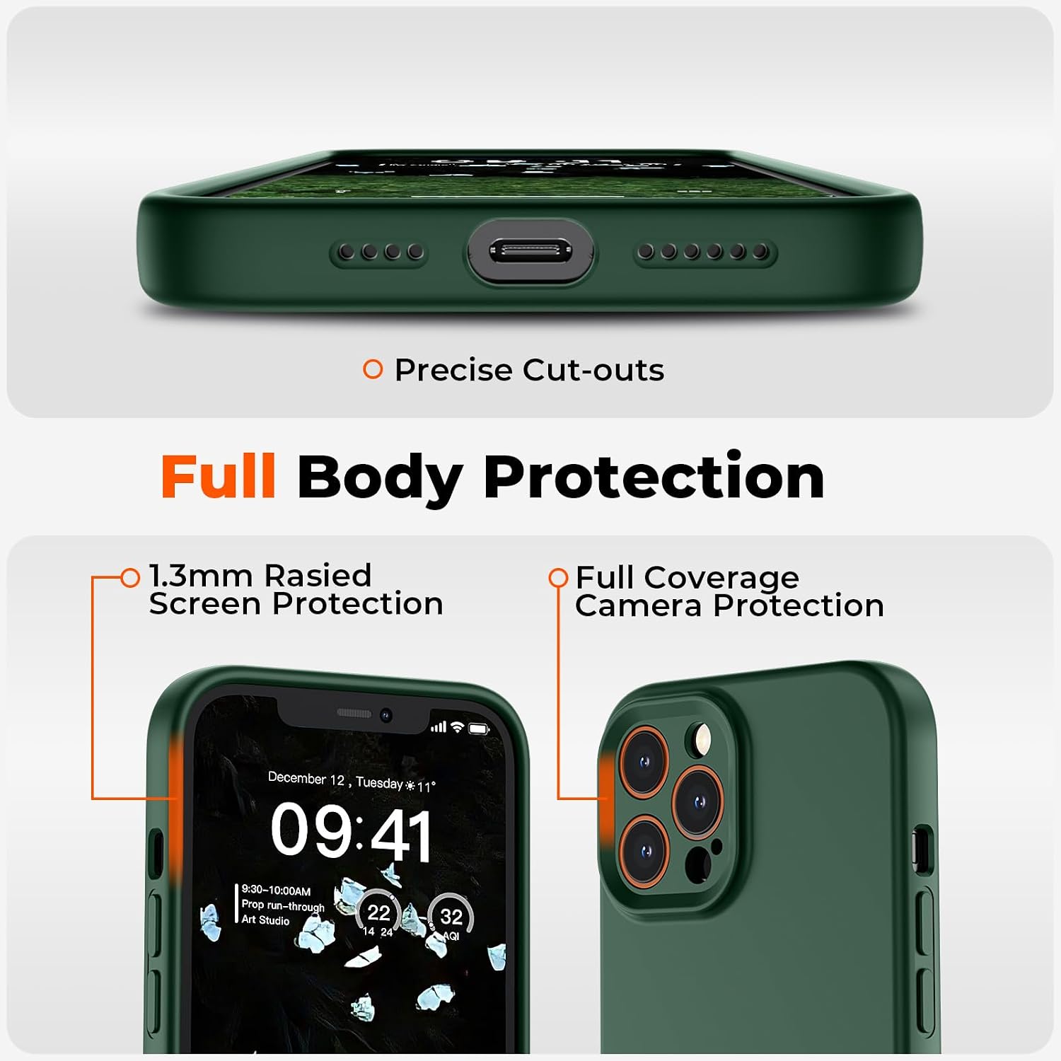  for iPhone 12 Pro Max Case,Premium Liquid Silicone with [Soft Anti-Scratch Microfiber Lining][Upgraded Camera Protection] Slim Shockproof Phone Case for Men Women Girls,Acacia Green thumbnail