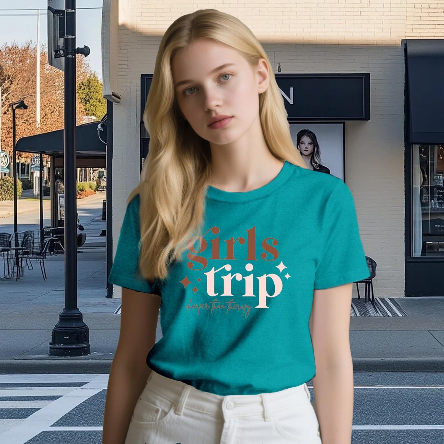 Girls Trip Shirts for Women Travel Besties Tshirt Trip Cheaper Than Therapy Tee Tops - Image 2