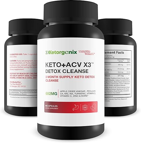 Miniatura 4 de 3X Ketorganix Keto+ACV 3X Detox Cleanse - Suministro de 3 meses Keto Detox Cleanse - Soporte de desintoxicación natural Mounjaro con limpieza de