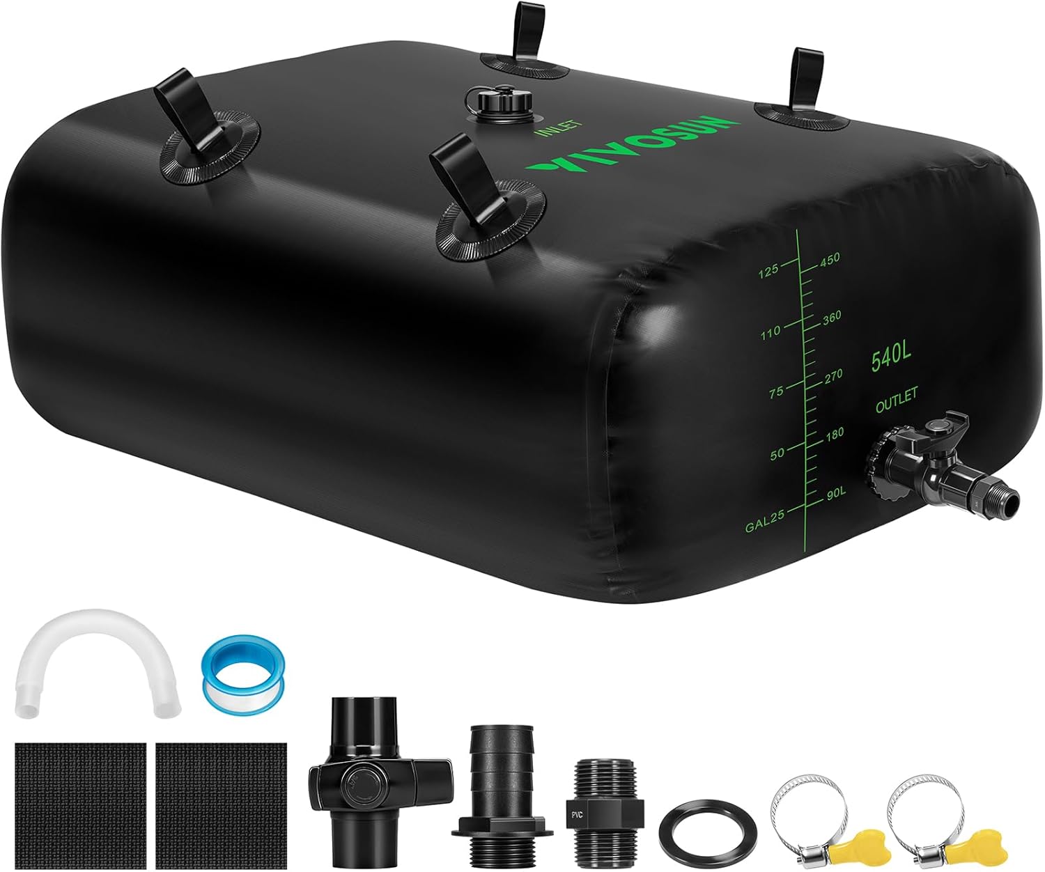 VIVOSUN 540 L/143 Gal Water Storage Bladder, Foldable and Portable Water Tank, Water Storage Bag Containers for RV, Camping, Garden, Irrigation, Drought Resistance, Firefighting