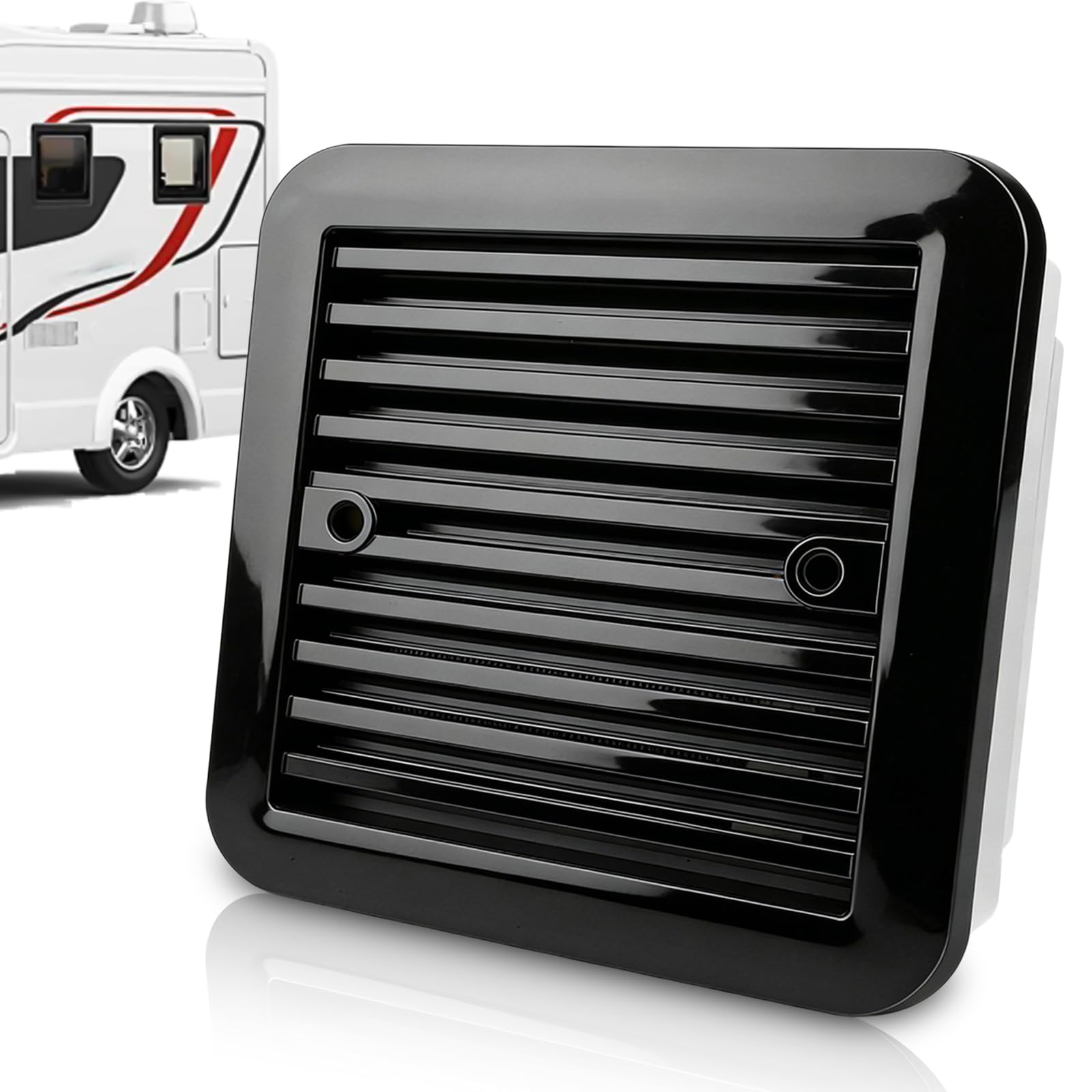 GOMETY Ventilador extractor para caravana, 12 V, ventilador con persianas, lado desechable, escape de aire, ventilador, ventilador de coche, camping, accesorios para autocaravana, remolque, caravana