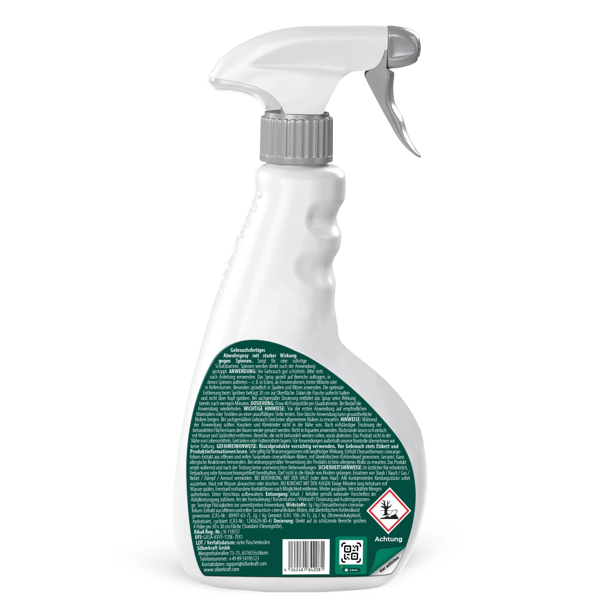 Silberkraft Flohspray für Wohnung & Möbel 500 ml - effektives Abwehr-Mittel gegen Flöhe & Larven mit Sofortschutz - Flohmittel zum Flöhe bekämpfen - hochwirksam & laborgeprüft