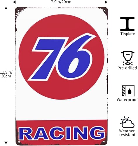 Miniatura 2 de Letrero de metal retro con réplica de combustible, 76, réplica de combustible, cartel vintage de placa de hierro, letrero de placa de hierro,