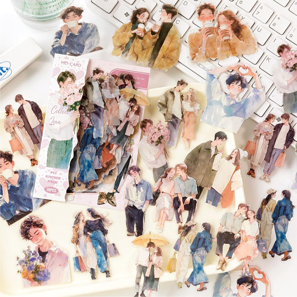 120 Transparente Vintage-Aufkleber – Fashion-Girls & -Boys Für Scrapbooking, Journaling & Kartenbasteln