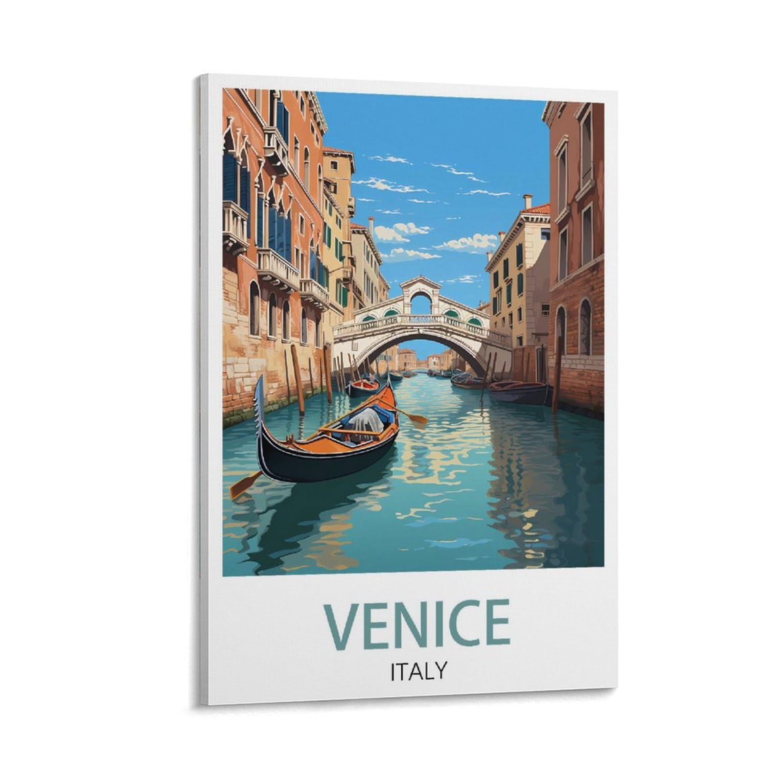LHJOIUN Venice Italy Vintage Travel Posters Landscape 08x12inch(20x30cm) Art Canvas Print For Living Room Bedroom Home Decoration Modern Art