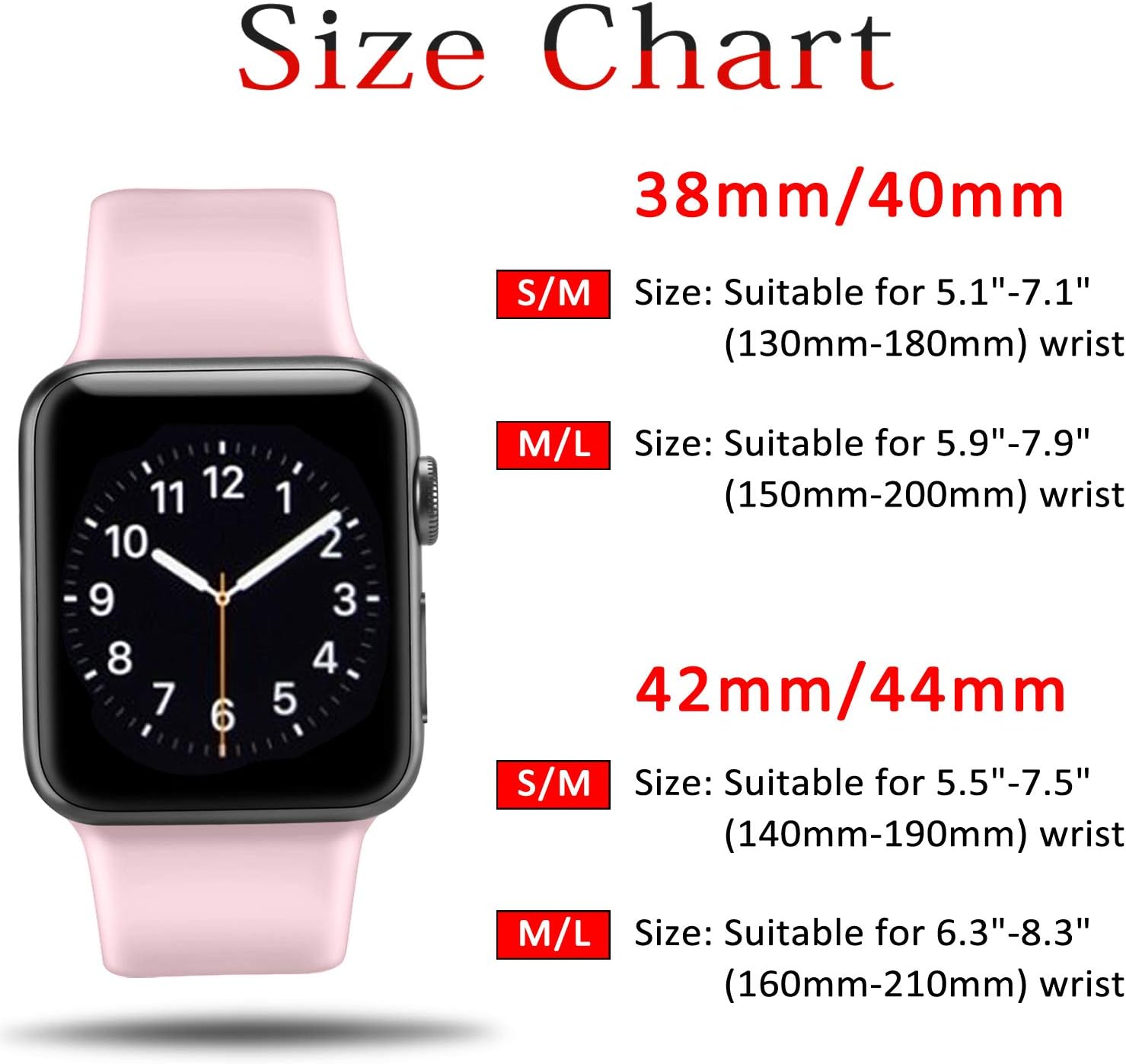 Pack 3 Compatible with Apple iWatch Bands 38mm Womens, Soft Silicone Band Compatible iWatch Series 4, Series 3, Series 2, Series 1 (Wine Red/Pink/White, 38mm/40mm-M/L)