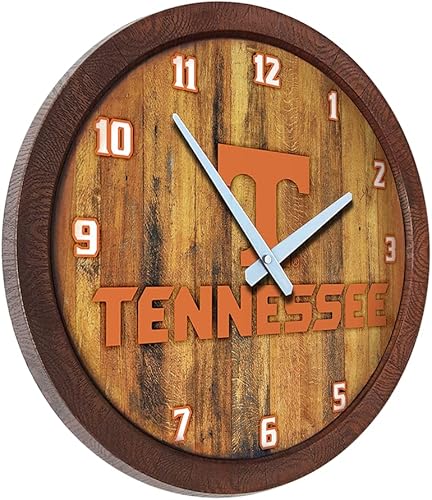 Miniatura 302 de The Fan-Brand NCAA Oklahoma Sooners: Faux Barrel Top Wall Clock Sports Team Bar Sign Décor - Home Man Cave, Party Decoration - Made On Demand