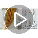 Image of Tranquebar Curtain Co. Window Curtains 5 Feet, 60-65% Room Darkening, Pink Ethnic Curtains Palms Print, Cotton Curtains for Window, Cotton Curtains 5 Feet Set of 3,BackTabs, Bagh Yellow combo (152 cm)