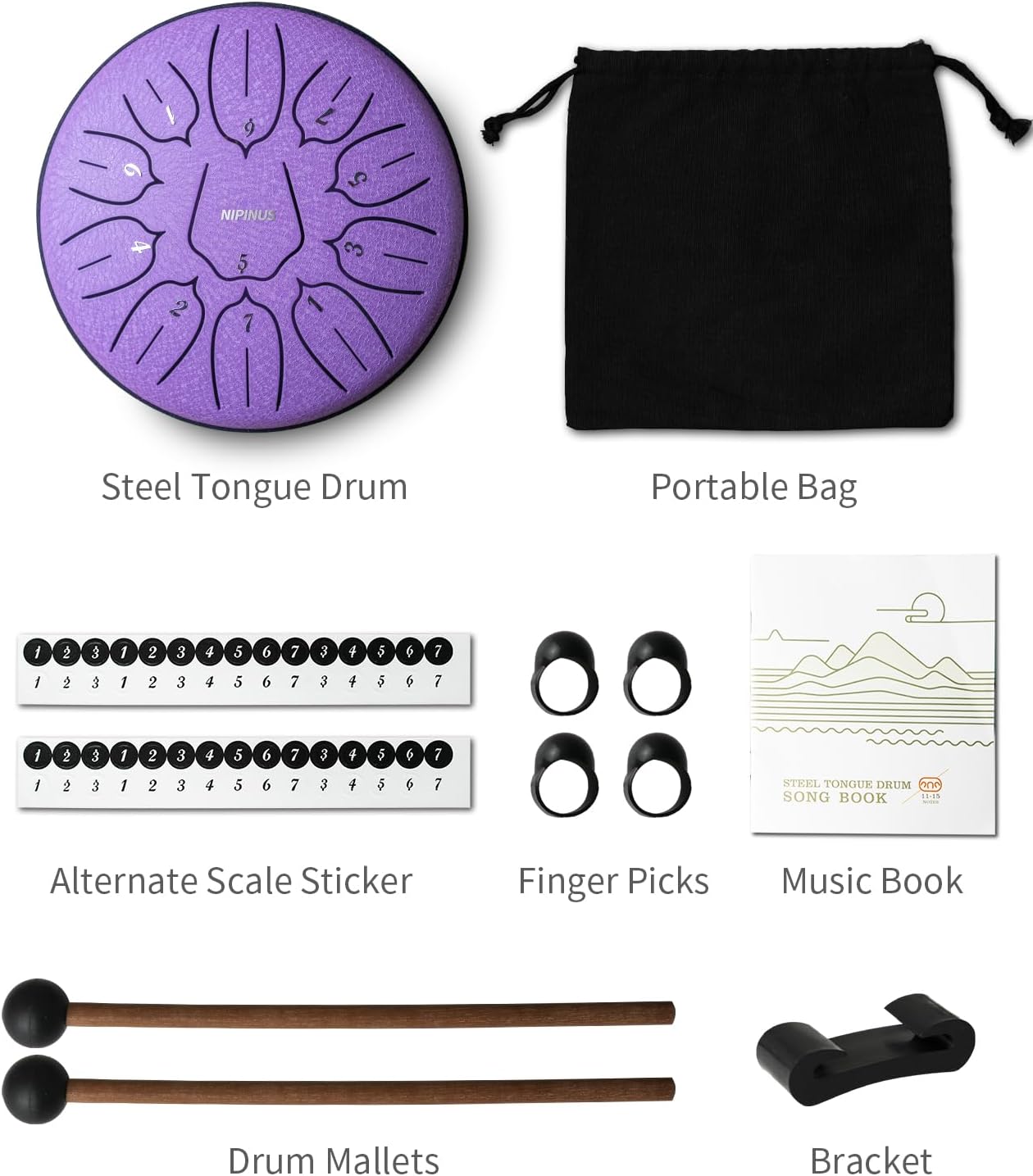 Rain Drum for Outside Garden, Steel Tongue Drum - 6 Inch 11 Notes Metal HandPan Drums,Waterproof Rain Chime,Musical Gifts