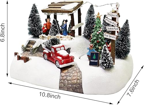 Miniatura 3 de MOMENTS IN TIME Árbol de pueblo de Navidad, decoración del hogar con luces LED y música de Navidad funciona con pilas (no incluidas)