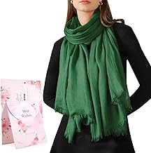 Tuopuda Scarf Women's Elegant Solid Linen Stole Unisex Scarf Long Soft Foulard Spring Summer Autumn Winter 95 x 195 cm