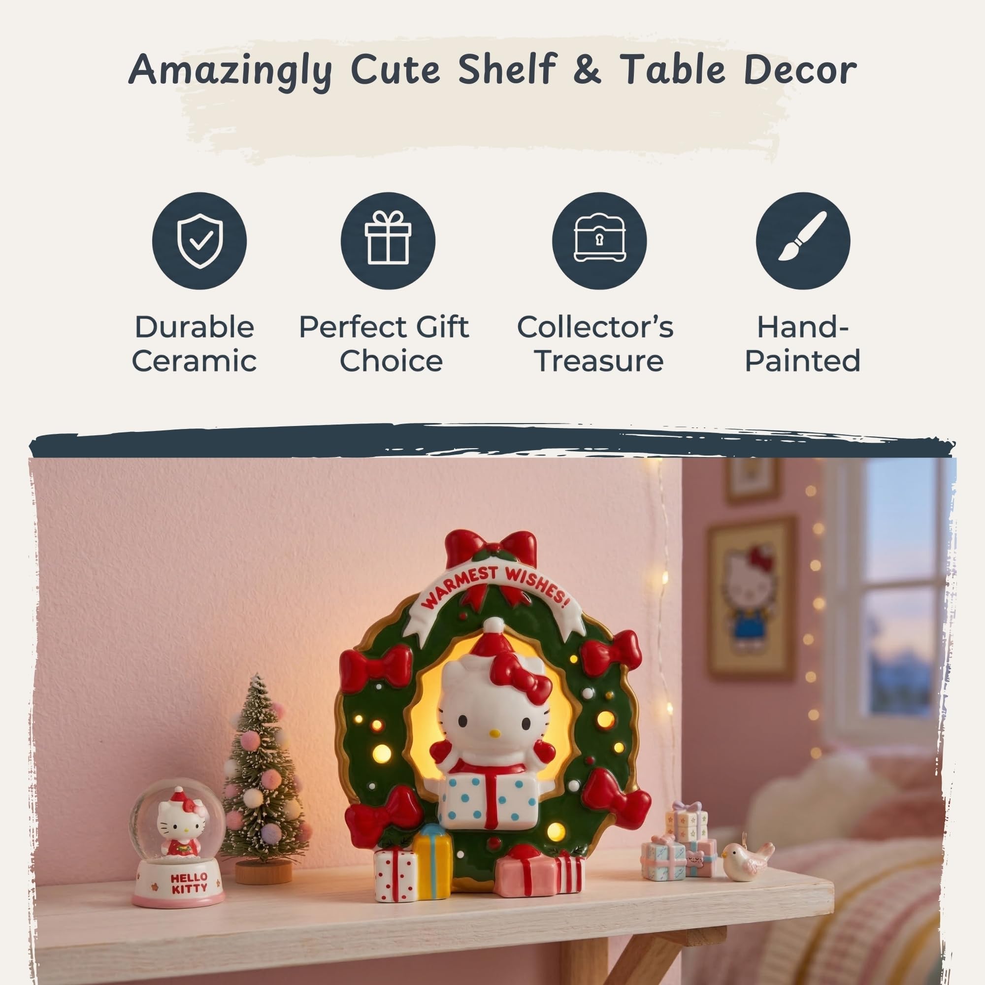 Amazon.com: Blue Sky Clayworks Hello Kitty Wreath with Presents