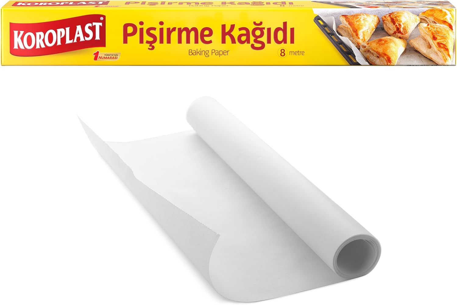 Pişirme Kağıdı 8 mt, Helal Sertifikalı ve BPA İçermez 37cm x 8mt, Fırında Tavuk, Et, Tatlı, Börek Pişirmek için Uygun, 220 C° Yüksek Isıya Dayanıklı Fırın Pişirme Kağıdı, Yapışmaz ve Yanmaz